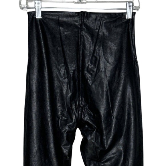 Commando Control Pants Women Large Black Skinny Faux Leather Legging Rocker Edgy - Picture 4 of 5